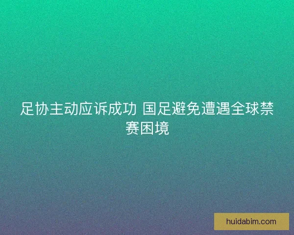 足协主动应诉成功 国足避免遭遇全球禁赛困境